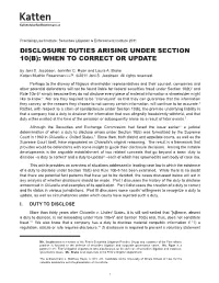 DISCLOSURE DUTIES ARISING UNDER SECTION 10(B): WHEN to CORRECT OR UPDATE by Joni S