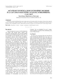 Secondary Enuresis & Body Dysmorphic Disorder in A