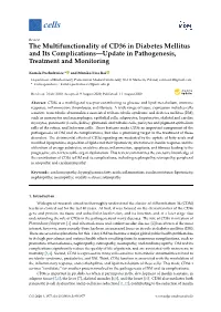 The Multifunctionality of CD36 in Diabetes Mellitus and Its Complications—Update in Pathogenesis, Treatment and Monitoring