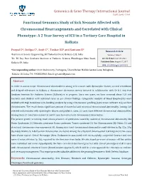 Amit C, Et Al. Functional Genomics Study of Sick Neonate Affected with Copyright© Amit C, Et Al