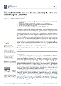 Analyzing the Discourse of the European Green Deal