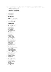Beats and Friends: a Checklist of Audio-Visual Material in the British Library