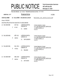 Broadcast Actions 6/1/2006