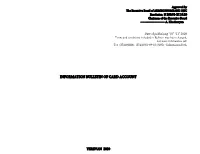 Information Bulletin of Card Account