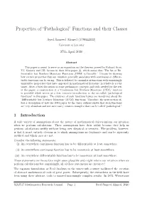Pathological” Functions and Their Classes