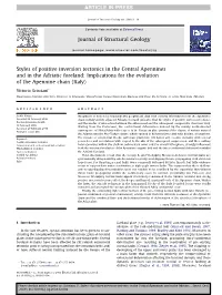 Styles of Positive Inversion Tectonics in the Central Apennines and in the Adriatic Foreland: Implications for the Evolution of the Apennine Chain (Italy)
