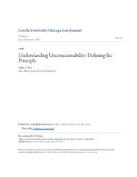 Understanding Unconscionability: Defining the Principle Jeffrey C