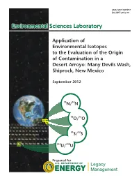 Application of Environmental Isotopes to the Evaluation of the Origin of Contamination in a Desert Arroyo: Many Devils Wash, Shiprock, New Mexico