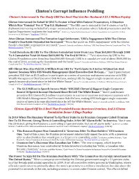 Clinton's Corrupt Influence Peddling