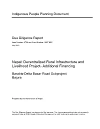 Decentralized Rural Infrastructure and Livelihood Project- Additional Financing
