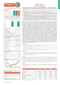 HDFC Bank an Encouraging Show