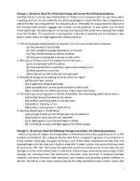 Passage 1: Direction: Read the Following Passage and Answer The