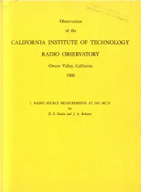 Radio Source Measurements at 960 Mc/S
