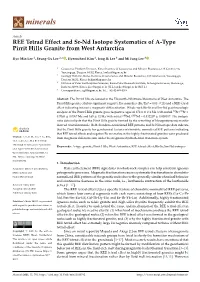 REE Tetrad Effect and Sr-Nd Isotope Systematics of A-Type Pirrit Hills Granite from West Antarctica
