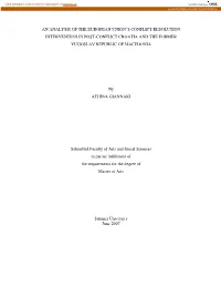 An Analysis of the European Union's Conflict Resolution