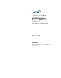Application for Construction and Operation of the Pierceland Supply Project Response to CER Information Request No