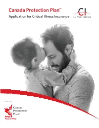 Application for Critical Illness Insurance
