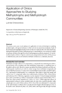Application of Omics Approaches to Studying Methylotrophs and Methylotroph Communities