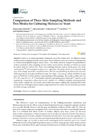 Comparison of Three Skin Sampling Methods and Two Media for Culturing Malassezia Yeast