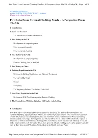 Fire Risks from External Cladding Panels – a Perspective from the UK « Probyn M