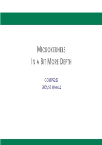 Microkernels in a Bit More Depth