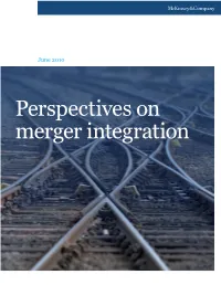 Perspectives on Merger Integration.Indd
