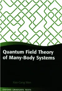 Quantum Field Theory of Many-Body Systems