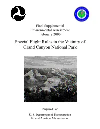 Special Flight Rules in the Vicinity of Grand Canyon National Park