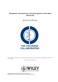 Therapeutic Ultrasound for Soft-Tissue Injuries of the Elbow (Protocol)