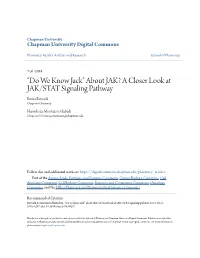 A Closer Look at JAK/STAT Signaling Pathway Emira Bousoik Chapman University