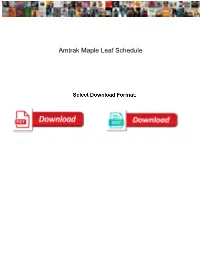 Amtrak Maple Leaf Schedule