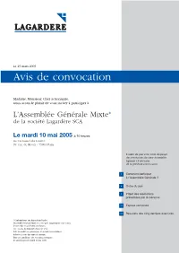 Avis De Convocation