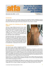 Factors to Consider and What to Expect During Sanding and Coating