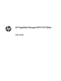 HP Pagewide Managed MFP P57750dw User Guide