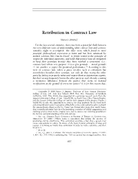 Retribution in Contract Law