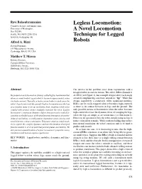 A Novel Locomotion Technique for Legged Robots 577