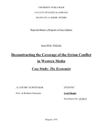 Deconstructing the Coverage of the Syrian Conflict in Western Media