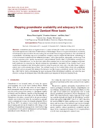 Mapping Groundwater Availability and Adequacy in the Lower Zambezi River Basin