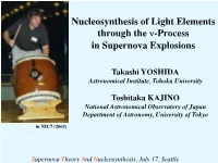 Nucleosynthesis of Light Elements Through the Ν-Process in Supernova