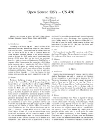 Open Source OS's – CS