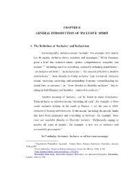 SPIRIT A. the Definition of 'Inclusive' and Inclusivism