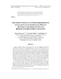 The Positive Effects of Prescribed Burning of Clear-Cuts on Saproxylic Beetle Diversity Are Short-Lived and Depend on Forest-Fire Continuity