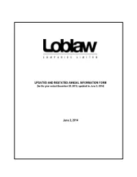 UPDATED and RESTATED ANNUAL INFORMATION FORM June 2, 2014