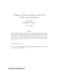 A Simple Cellular Automaton Model of Visible and Dark Matter