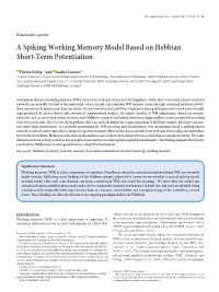 A Spiking Working Memory Model Based on Hebbian Short-Term Potentiation