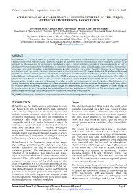 Applications of Metabolomics - a Systematic Study of the Unique Chemical Fingerprints: an Overview