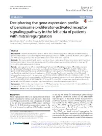 Deciphering the Gene Expression Profile of Peroxisome Proliferator