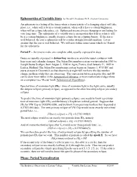 Ephemerides of Variable Stars by David H