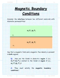 Magnetic Boundary Conditions 1/6
