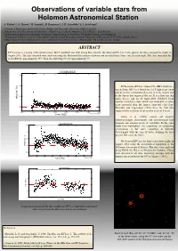 Observations of Variable Stars from Holomon Astronomical Station A
